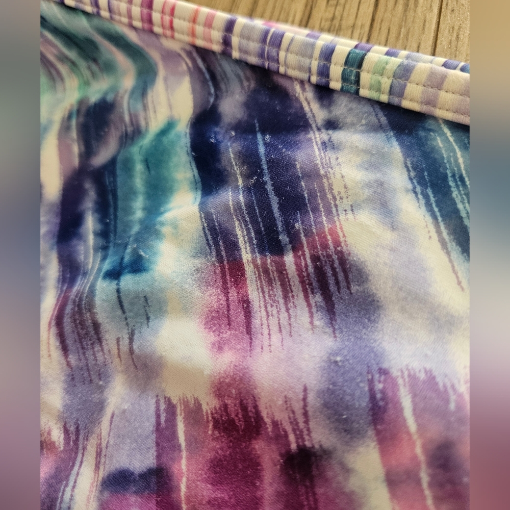 Athleta Girl High Tide Reversible Bikini XXL/16 Tie Dye And Striped - Picture 5 of 7